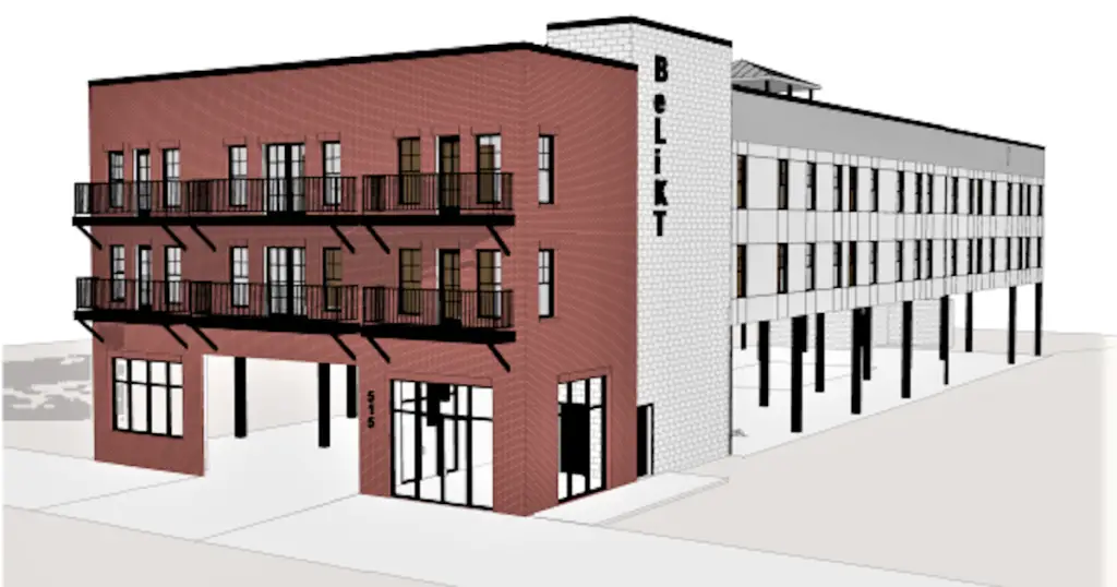 Developers Seek To Rezone Industrial Parcel To Build 22-Unit Apartment Building - Rendering