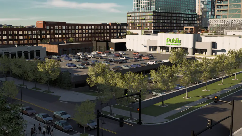 Land Acquisition Advances New Publix Docked Mall in Summerhill - Render 1