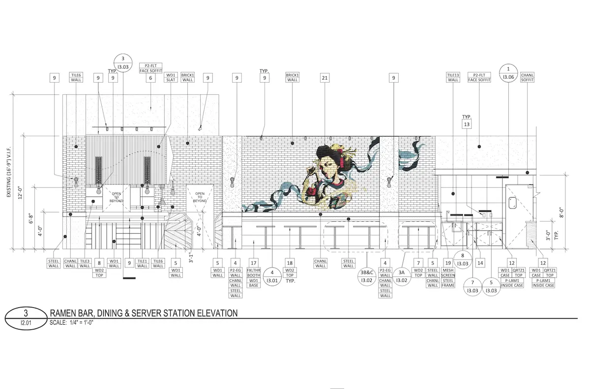 Plans Filed For Jinya Ramen Bar in Centennial Yards South - Drawing 1