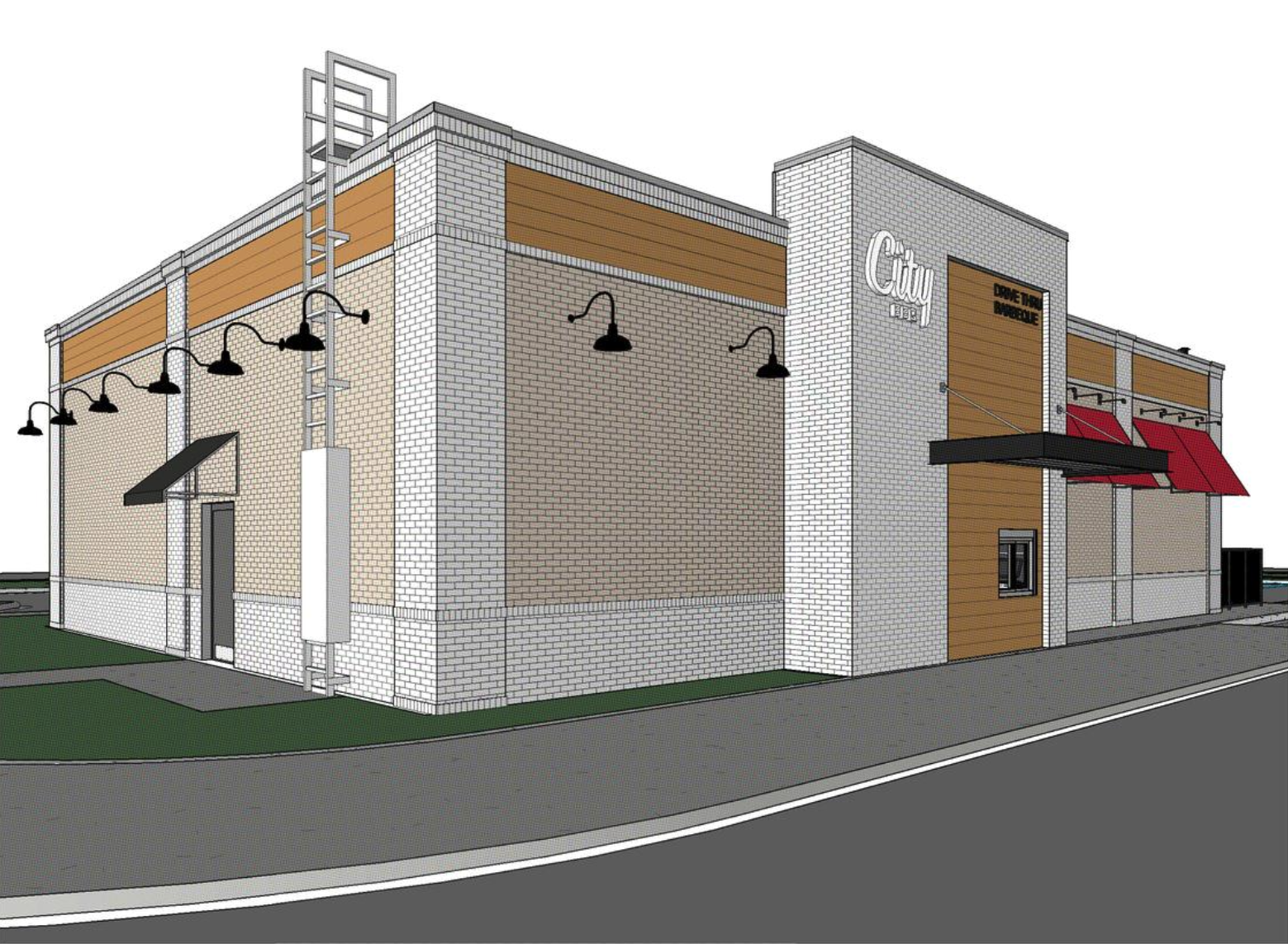 Snellville City Barbeque To Offer Drive-Thru, Plans Show - Rendering 1
