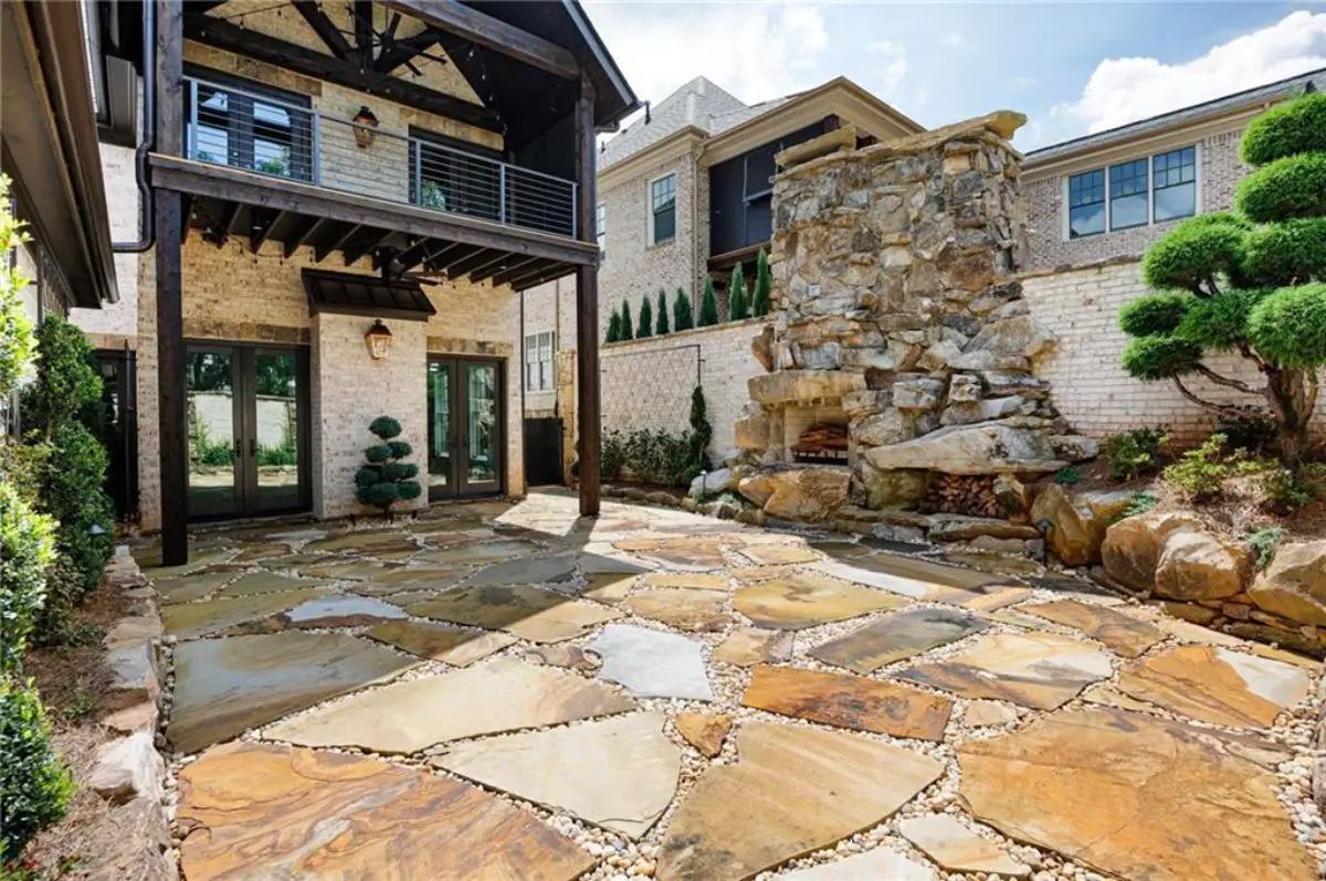 Custom-Built East Cobb Home Features Charming Courtyard with Modern Zen Garden
