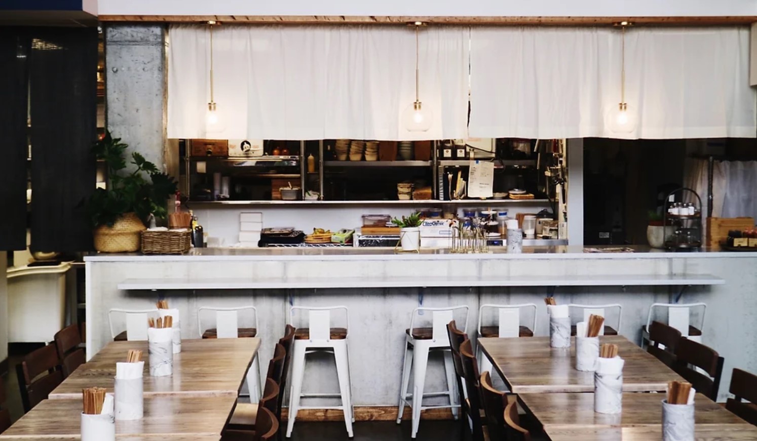 A new Asian-inspired restaurant called Lucky Star will open in Atlanta’s Star Metals District early next year in a space that will feature a casual café and bar. Above, a photo of Momonoki's counter and seating area.